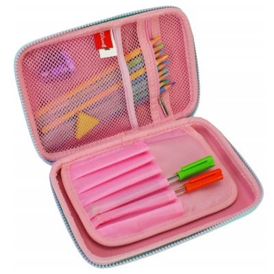 Пенал Cool For School з тисненням 1 відділення Фуксія (QT-5626-Rosered)