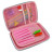Пенал Cool For School з тисненням 1 відділення Фуксія (QT-5626-Rosered)