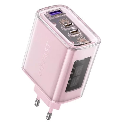 Зарядний пристрій Acefast 3xUSB 65W (2xUSB-C+USB-A) Gan A45 Fast Charger Cherry blossom (6974316282082)