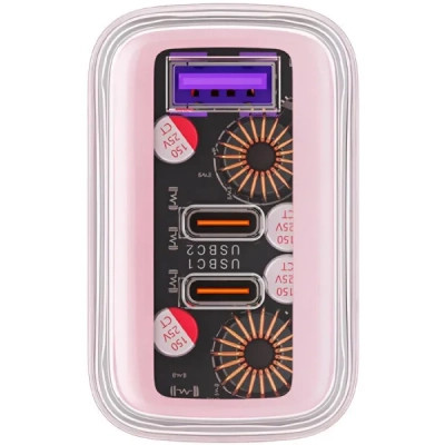 Зарядний пристрій Acefast 3xUSB 65W (2xUSB-C+USB-A) Gan A45 Fast Charger Cherry blossom (6974316282082)