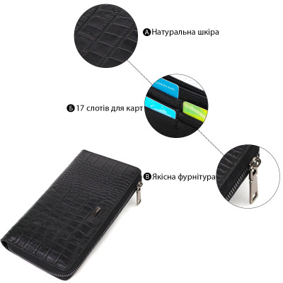 Сумка Bond Accessories З одним відділенням з натуральної шкіри Чорна (22030)