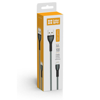 Дата кабель USB 2.0 AM to Lightning 1.0m ColorWay (CW-CBUL041-GR)