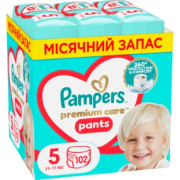 Підгузки Pampers Premium Care Pants Junior Розмір 5 (12-17 кг) 102 шт (8700216829380)