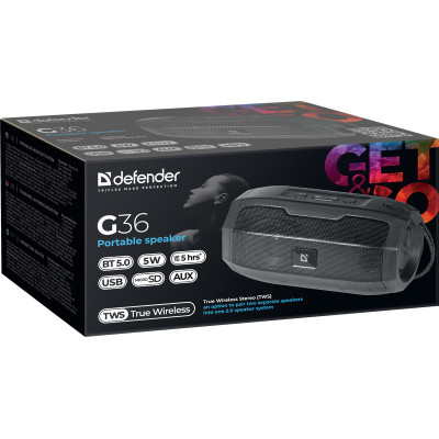 Акустична система Defender G36 5Вт FM/microSD/USB Black (65036)