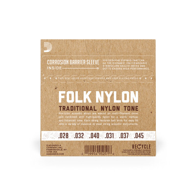 Струни для гітари D&#039;Addario Folk Nylon 80/20 Bronze Ball End Clear Treble (EJ33)