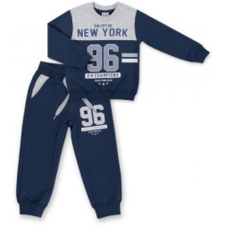 Спортивний костюм дитячий Breeze сірий меланж індиго &quot;New York&quot; (7938-92B-gray-blue)