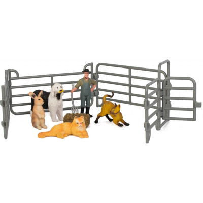 Фігурка Kids Team набір Ферма фермер, собака, кролик і два коти (Q9899-X13_1)