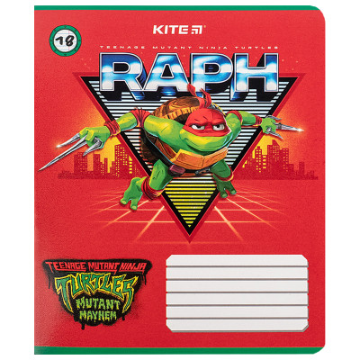 Зошит Kite Ninja Turtles, 18 аркушів, лінія (NT24-237)