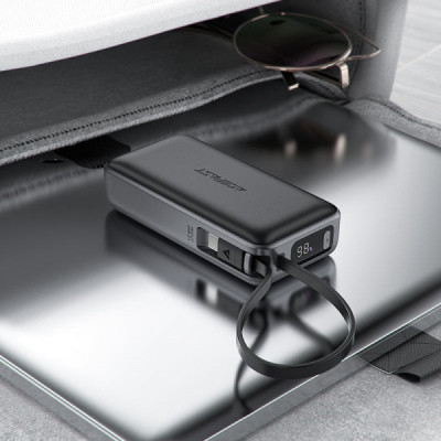 Батарея універсальна Acefast 10000mAh 30W PD, USB-C witch cable, USB-A, Li-Pol, M7 Black (6974316283379)