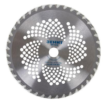 Ніж для тримера Зеніт &quot;ПРОФІ&quot; до садового тримера 255х25.4 мм 40 ТВС зубців (40236051)