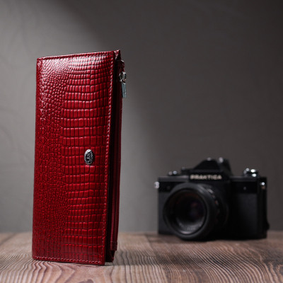 Гаманець ST Leather З натуральної шкіри Червоний (22715)