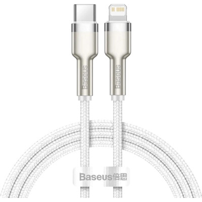 Дата кабель USB-C to Lightning 1.0m Cafule Metal PD 20W white Baseus (CATLJK-A02)