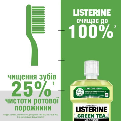 Ополіскувач для порожнини рота Listerine Зелений чай 500 мл (3574661253404/3574661253411)