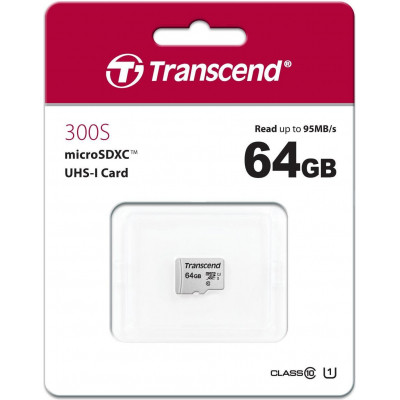 Карта пам&#039;яті Transcend 64GB microSDXC class 10 UHS-I U1 (TS64GUSD300S)