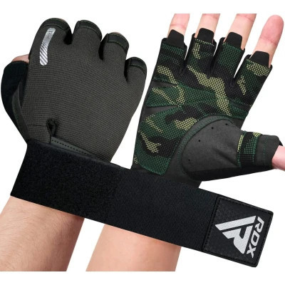 Рукавички для фітнесу RDX T2 Half Army Green M (WGA-T2HA-M)