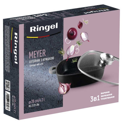 Сковорода Ringel Meyer з двома ручками 28 см (4.2л) з кришкою (RG-2129-28s)
