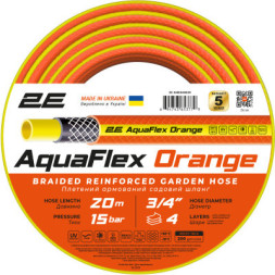 Шланг для поливу 2E AquaFlex Orange 3/4&quot;, 20м, 4 шари, 20бар, -10+60°C (2E-GHE34OE20)