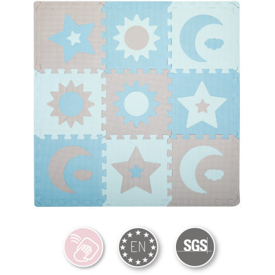 Дитячий килимок MoMi пазл Nebe 90 х 90 cм Blue (AKCE00031)