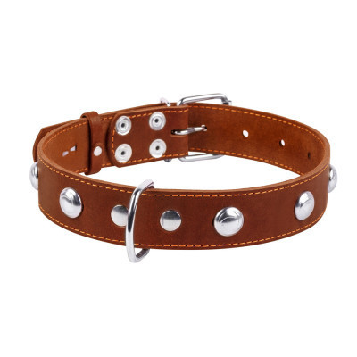 Нашийник для тварин Collar одинарний з прикрасами Ш 35 мм Д 48-63 см коричневий (02716)