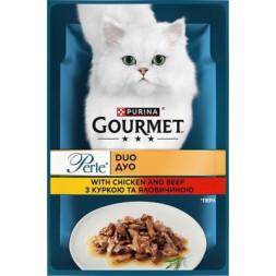 Вологий корм для кішок Purina Gourmet Perle з Куркою і Яловичиною 85 г (8445291187931)