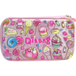 Пенал Cool For School з тисненням 1 відділення Рожевий (QT-5781-Pink)