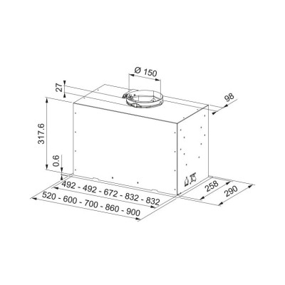 Витяжка кухонна Franke Box Flush Basic FBFE BK A52 (305.0729.555)