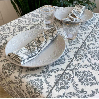 Скатертина Прованс Avantime Версаль Сірий 132х132 см (17277)