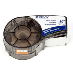 Стрічка для принтера етикеток Brady M21-500-595-BL, vinyl, 12.7mm/6.4m. White on Blue (M21-500-595-BL)