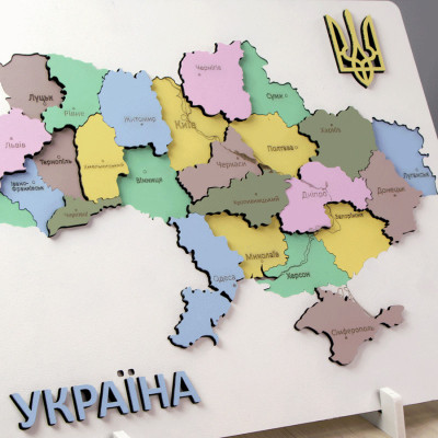 Набір для творчості Rosa Talent Мапа України 3D пастельні кольори 24.5х18.5 см (4823098532552)