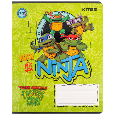 Зошит Kite Ninja Turtles, 12 аркушів, клітинка (NT24-232)