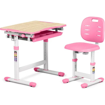 Парта зі стільцем FunDesk Piccolino III Pink-w