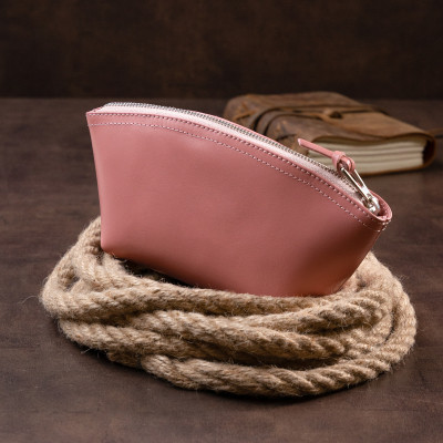 Косметичка Grande Pelle Зі шкіри Пудрова (11299)