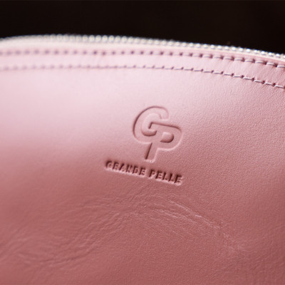 Косметичка Grande Pelle Зі шкіри Пудрова (11299)