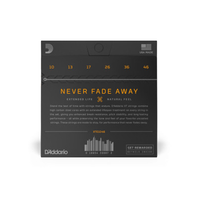 Струни для гітари D&#039;Addario XT Electric Nickel Plated Steel Regular Light (10-46) (XTE1046)