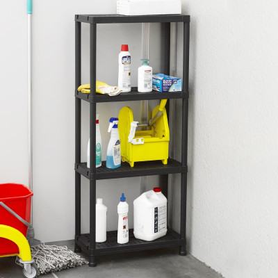 Стелаж Plastmeccanica Universal Vent пластиковий 4 полиці 60х30х138 см чорний (5136)