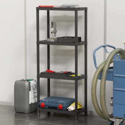 Стелаж Plastmeccanica Universal Vent пластиковий 4 полиці 60х30х138 см чорний (5136)