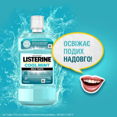 Ополаскиватель для полости рта Listerine Свежая мята Мягкий вкус 250 мл (3574661044965/3574661021768)