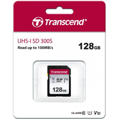 Карта пам&#039;яті Transcend 128GB SDXC class 10 UHS-I U1 V10 (TS128GSDC300S)