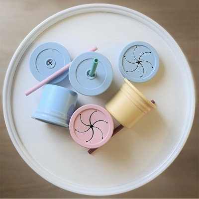 Поїльник-непроливайка MinikOiOi Sip+Snack (Mellow Yellow/Powder Grey) (101100103)
