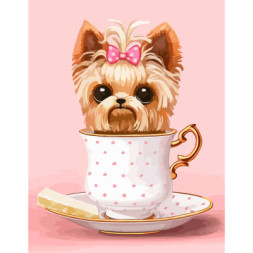 Картина по номерам Rosa Start Cute Dog in a Cup 35 х 45 см (4823098531401)
