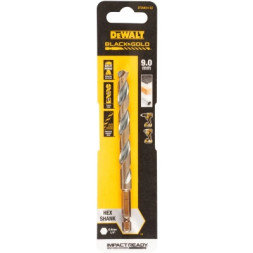 Свердло DeWALT по металу EXTREME IMPACT Black &amp; Gold, HSS-G, 9 х 126,75 х 88,75 мм, 1 шт. (DT20614)
