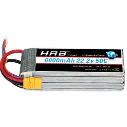 Акумулятор для дрона HRB_ Lipo 6s 22.2V 6000mAh 50C XT60 (HR-6000MAH-6S-50C-XT60)