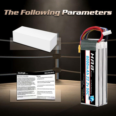 Акумулятор для дрона HRB_ Lipo 6s 22.2V 6000mAh 50C XT60 (HR-6000MAH-6S-50C-XT60)
