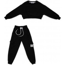 Спортивний костюм дитячий A-Yugi трикотажний (7036-K-146G-black)