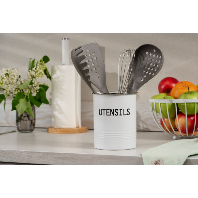 Аксесуар кухонний Ardesto Підставка для кухонного приладдя Midori 12х15.5см, метал, білий (AR0915W)