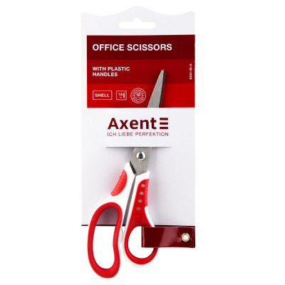 Ножиці Axent Shell, 18 см, біло-червоні (6304-06-A)