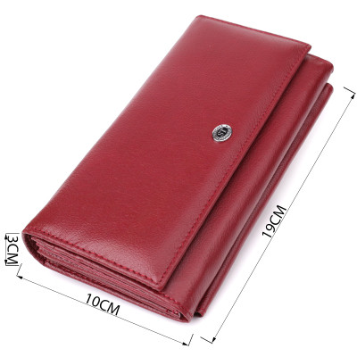 Гаманець ST Leather З кишенею для телефону з натуральної шкіри Бордовий (23069)