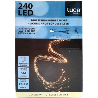 Гірлянда Luca Lighting Оберемок струн 2 м срібна струна теплий білий (8718861853377)
