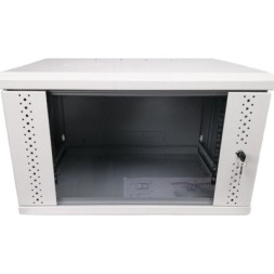 Шафа настінна Eserver 6U, 600х500х370 (Ш*Г*В), скло, сірий (ES-Е650G)