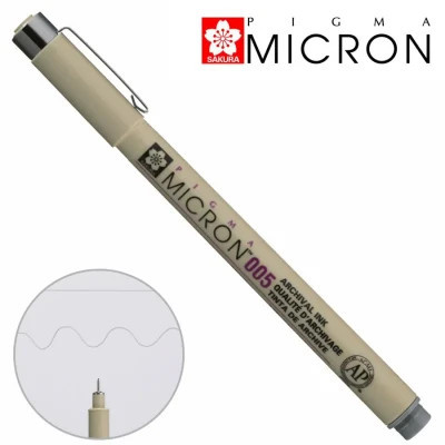Лайнер Sakura Pigma Micron (0.05) 0,2мм Сірий (084511332898)